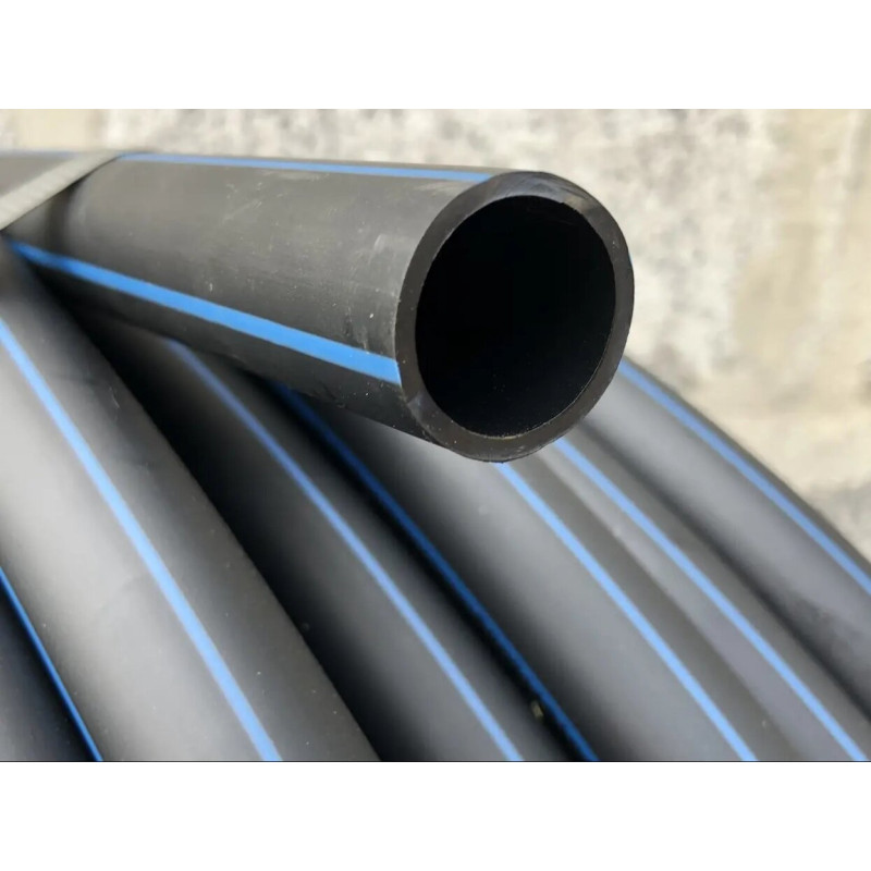 Труба ПЕ 80  Ду 75 х 3.6 (чорні з синьою полосою)