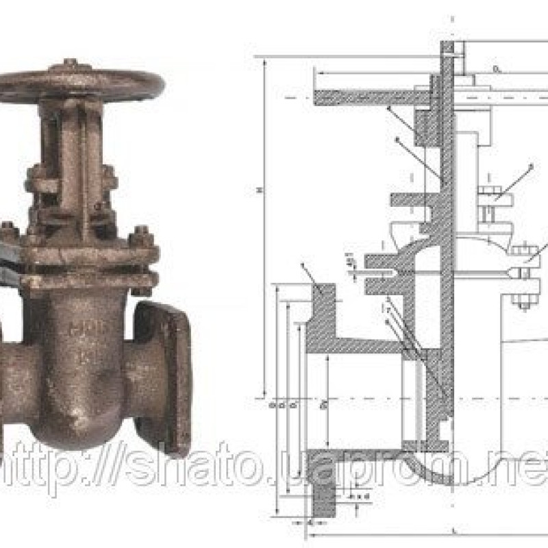Засувки чавунні 30ч6бр Ду 150